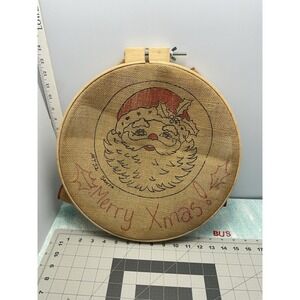 Un-Finished Santa Claus Cross‎ Stitch Art Framed Christmas Decoration